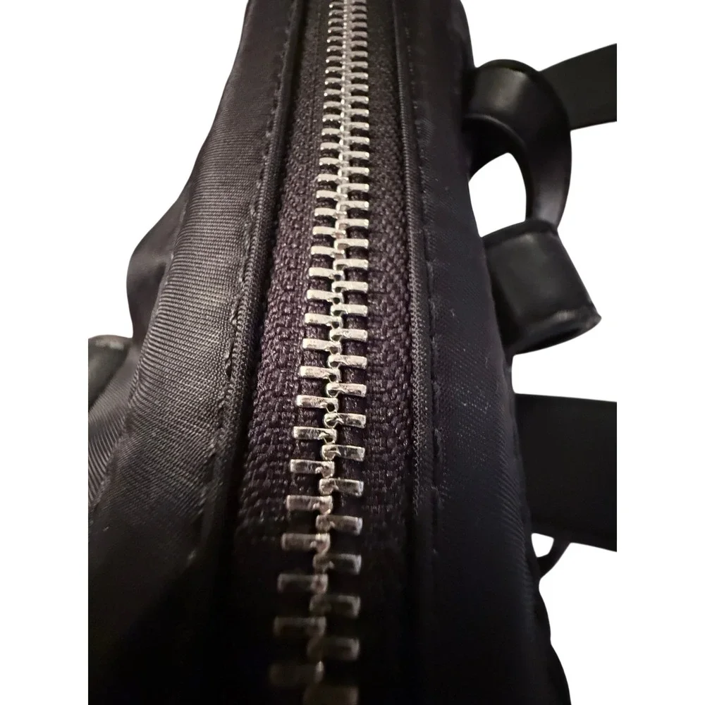 Co-Lab Black Nylon Backpack Silver Hardware‎ Top Handle Travel Bag Chic Traveler